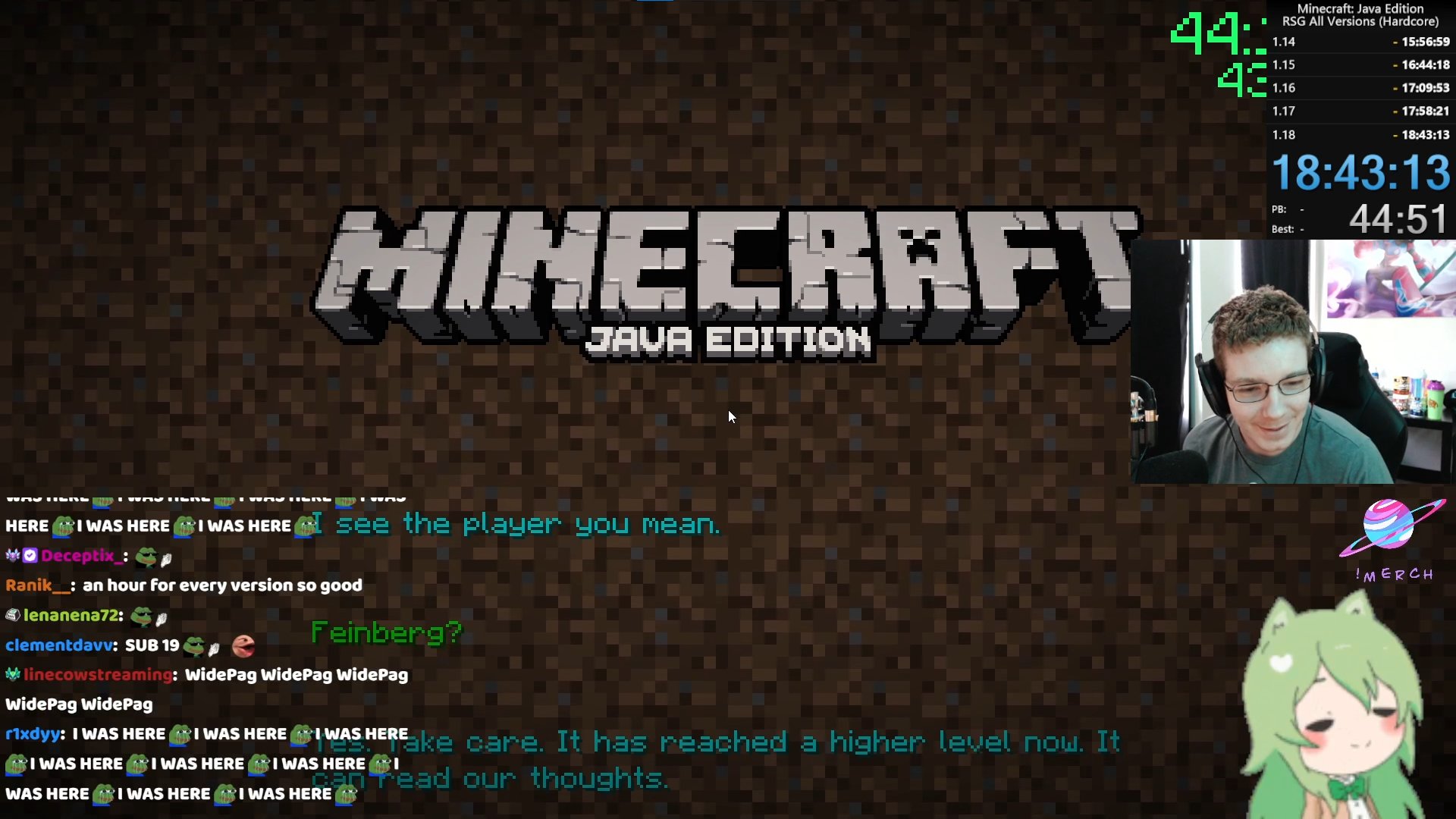 Feinberg on X: “beat every minecraft version in a row today, from