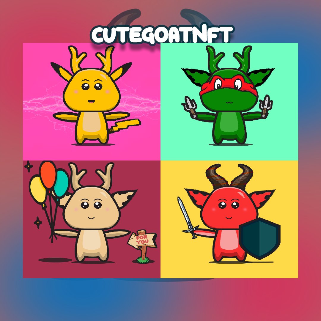 cutegoatnft's tweet photo. Phase 1
•🎭1/1 Unique •🎨100% Hand made
•🛒Floor Price 0.003 ETH •⚡0 Gas Fee
Let's Collect Now!⬇️
#nft #nftart #nfts #nftcollector  #nftartist #nftdrop #nftmarketplace #NFTGiveaway  #NFTProject https://t.co/ulkbYhDJ69