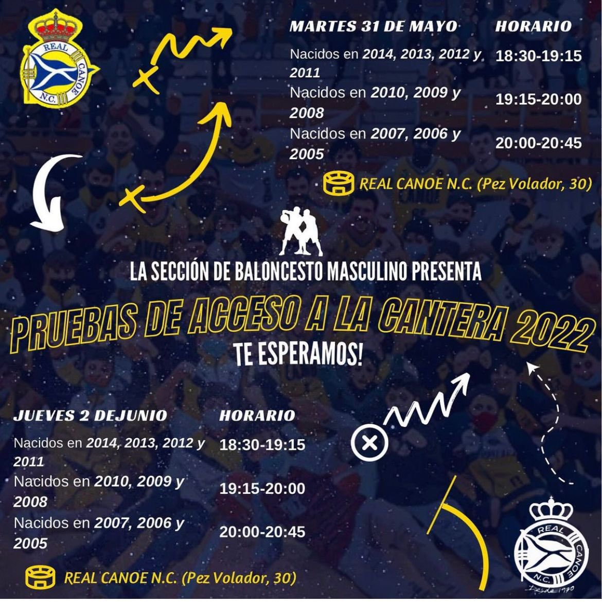 realcanoe's tweet photo. PRUEBAS DE ACCESO A LA CANTERA🏀 |

Recuerda que esta semana celebramos las pruebas de acceso a la cantera de baloncesto.

¡Te esperamos!

Inscripciones⬇️⬇️

https://t.co/ucBzOFIHP7 https://t.co/Dw8fHld8NR