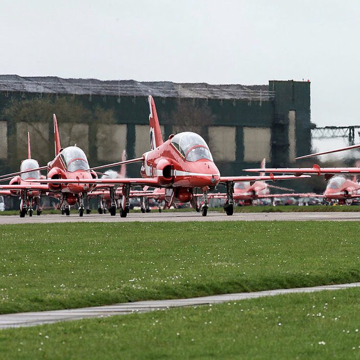 Welcome Home! Ten <a href="/rafredarrows/">Red Arrows</a> returned home today (one Hawk aircraft returned earlier this week) after completing pre-season training and carrying out the team’s first display of 2022 in #France. I may have a welcome home present for them… 😉