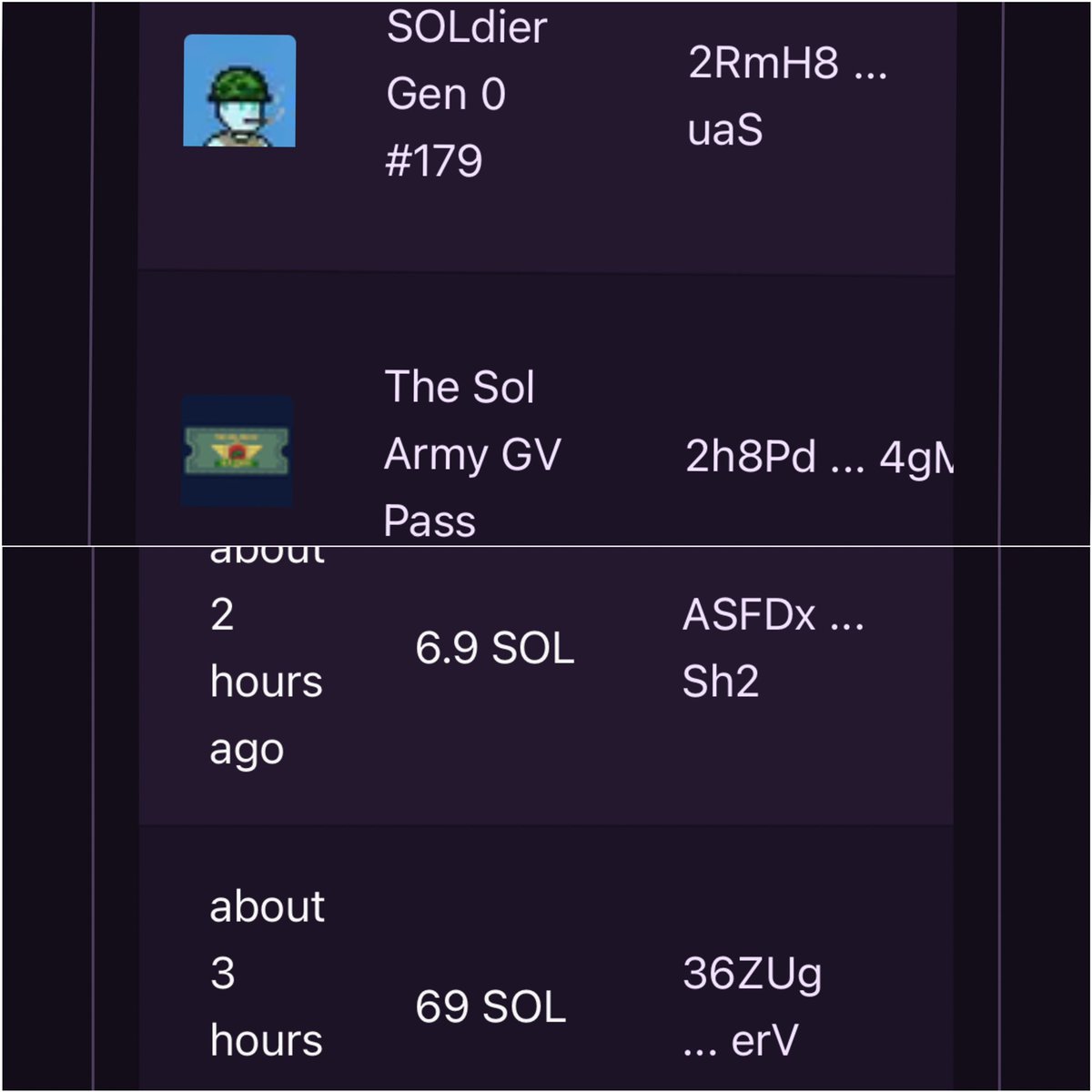 gryo__'s tweet photo. Did my research on @The_Sol_Army 
Found out this is the best Dao/Alpha on Solana.

Then Did it for the culture and bought a GV Pass &amp; a Rank 50 Pfp for…
69 SOL
6.9 SOL 

Oh and don’t forget they have Full Army Whitelist ✅

@General_Sol is building for sure. 🔥 https://t.co/CX4mDB9Ze5