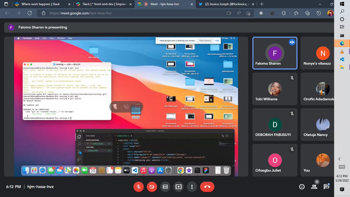 forjessicasake's tweet photo. Day 5 of #EHCFrontendPairProgrammingExercise
Check in call with other frontend developers in the community.
@empowerhercom
#EHCFrontendDev https://t.co/l2ArgZabUW