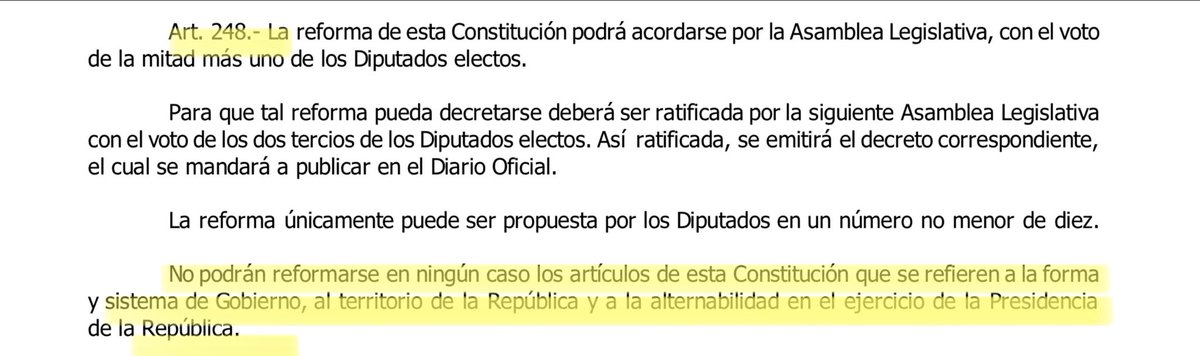Artículos de la Constitución que recalcan que el período presidencial es de 5 años y que por ningún motivo se permite la reelección.