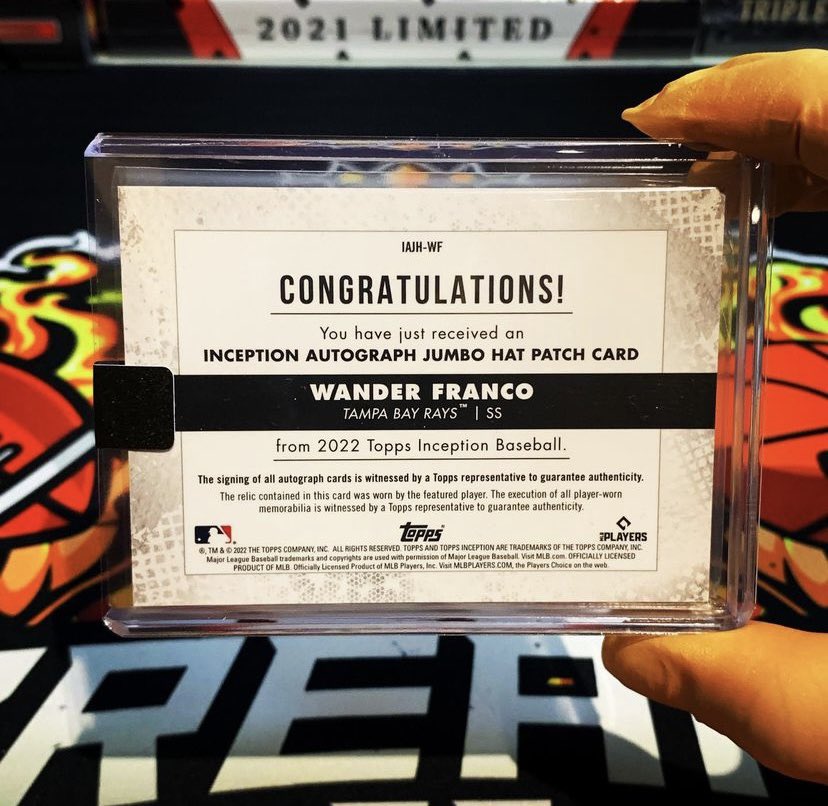 BreaksofGod's tweet photo. Wander Franco Rookie Autograph Jumbo Hat Logoman Patch 2/5 from
@Topps
Inception ๐คฏ๐ช๐ฅ Is this the best โพ๏ธ pull of the year ?? ๐ค๐ฅ๐คฉ #PulledbyBoG #baseball #mlb #wanderfranco #thehobby
@RaysBaseball https://t.co/csyzOyKPNe