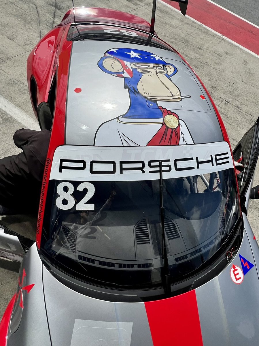 Bored on the track #bayc @BoredApeYC @PorscheRaces #porsche #992cup #nft
