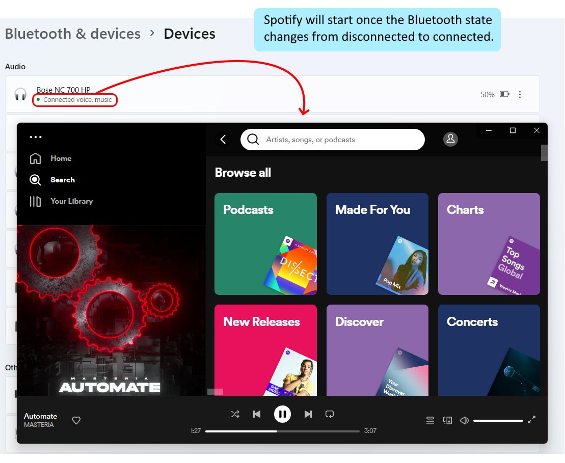 Open and close Spotify automatically when Bluetooth headphones are turned on/off. Discover how you can use Bluetooth as a trigger for Power Automate for Desktop. #PowerAutomate #Desktop #PAD #PowerPlatform
power.automate.gallery/open-or-close-…