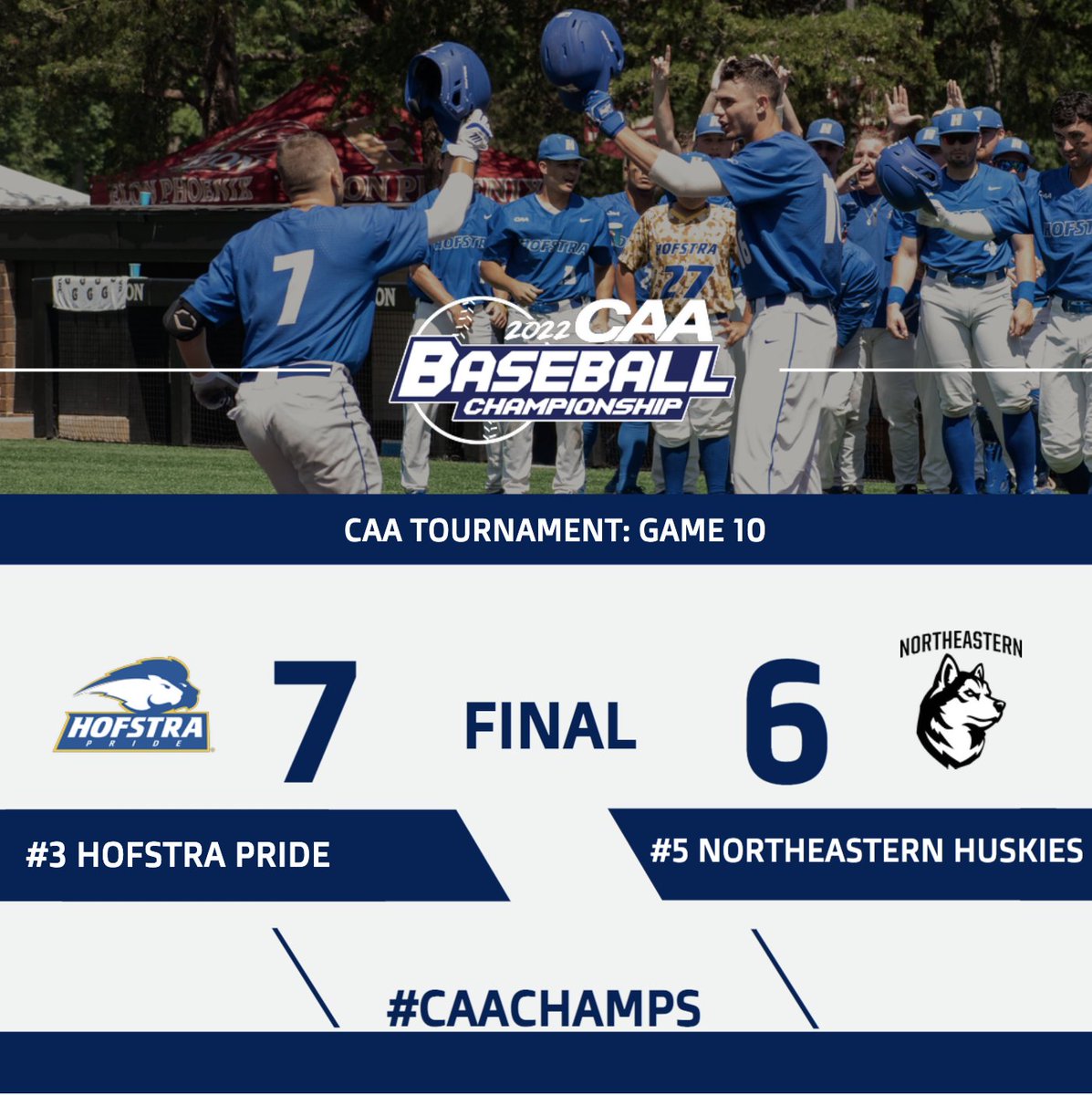 CAASports's tweet image. .@HofstraBaseball was picked to finish last in the preseason poll

The Pride are now #CAAChamps