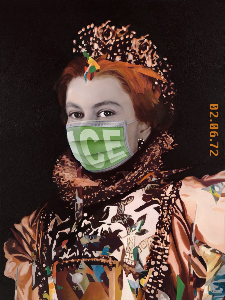 azam_studios's tweet photo. DROPPING TOMORROW: Platinum Queen NFT Collection @terravirtua 
#nasserazam #nft #queen #platinumjubilee #queenelizabeth #queenelizabethii #art #fineart #portrait #contemporaryart #contemporaryartist https://t.co/0PuKpNlVRw