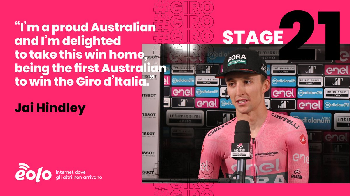 🎤 <a href="/JaiHindley/">Jai Hindley</a> - <a href="/BORAhansgrohe/">Gabor Gamble</a> 

Powered by <a href="/eolo_it/">EOLO</a> 
#Giro