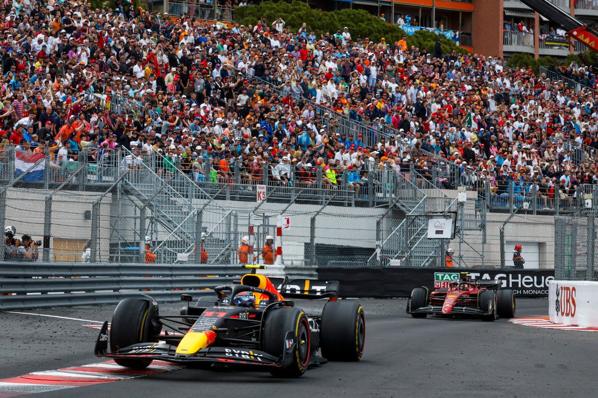 Ben_Sulayem's tweet photo. Thrilling race! Congratulations to @SChecoPerez for this victory, and to @Carlossainz55 @Max33Verstappen @Charles_Leclerc who also kept the #F1 #MonacoGP 🇲🇨 exciting until the chequered flag! https://t.co/nkYOKALaGK