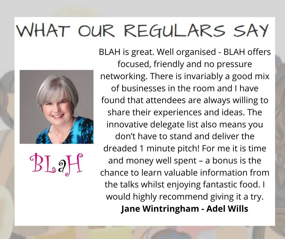 There's still a few places for our June 10th event
✅  Open networking &amp; refreshments
✅  1 hour w/shop - FB advertising 
✅  2 Course  networking lunch
Details/ booking 👉👉 buff.ly/3FrLWZj
#harrogate #ladiesnetworking #harrogateblah
