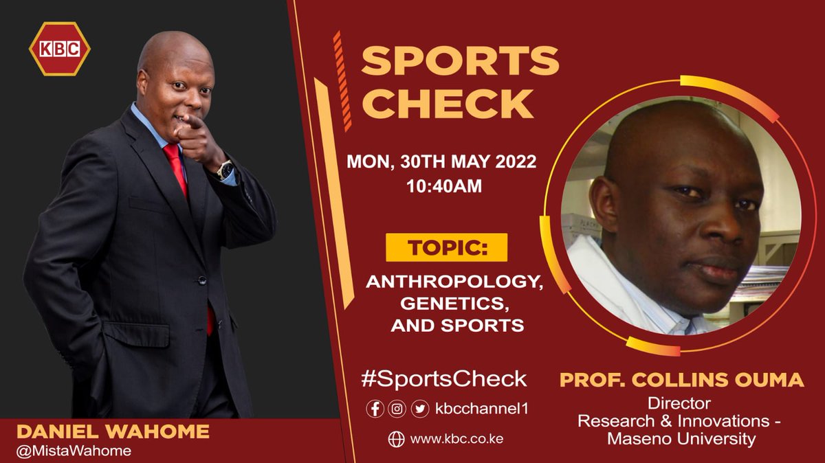 OumaProf's tweet photo. @nissily @Maseno_Uni @MasenoTrending @KBCChannel1 we talk about Genetics and Sports on Monday https://t.co/ugmOzBrFrB