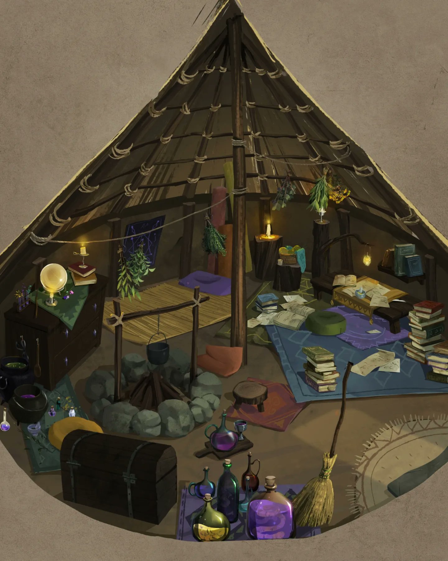 Melanie on Twitter: "Witch hut interior finished! I imagine the witch ...