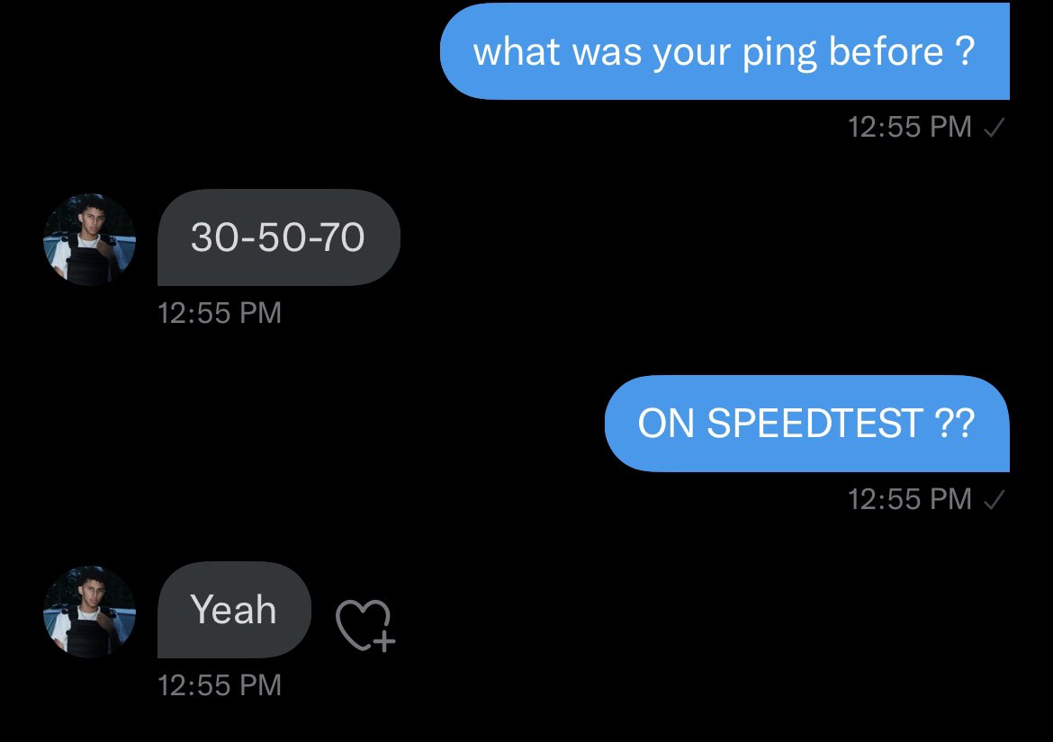 DamagedPower's tweet image. got his full speeds on his nighthawk and lowered his ping by 30-70ms to a solid 2ms