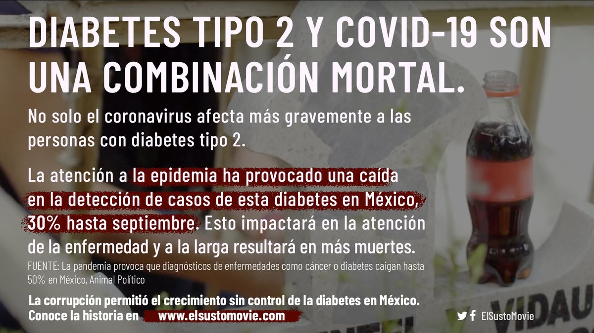 ElSustoMovie's tweet photo. Coca-Cola y la industria refresquera están en el centro de la corrupción para salvarse de las recomendaciones la OMS. 
¡La epidemia de diabetes tipo 2 tiene un culpable! #VenenoEmbotellado 💀 https://t.co/xMcNzyzI7q