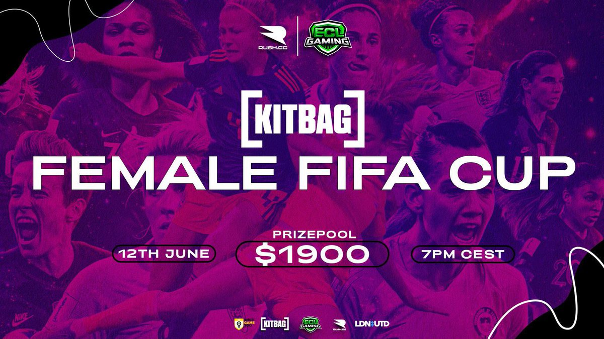 We are delighted to announce that <a href="/KitbagUK/">Kitbaguk</a> will be the headline sponsor for the next <a href="/RUSHGGOfficial/">RUSH.GG</a>  female FIFA cup!

With the support of these 2 companies we are able to level up the female FIFA community even more

Stay tuned for News, Special offers &amp; Giveaways coming soon!