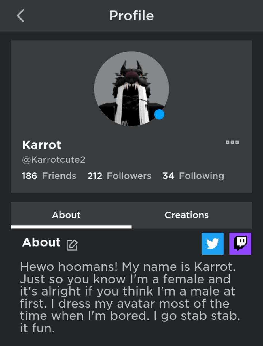Karrotcute2's tweet photo. I finally change my about thing- https://t.co/kM4QNlbwp9