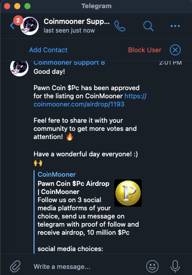 PawnCoinPc's tweet photo. $Pc #PawnCoin #PawnCoinPc #crypto #cryptocurrency #cryptotrading #cryptonews #stockmarket #money #currency #coin #coins #altcoin #altcoins #token #tokencoin #tokencontract #smart #smartcontracts #smartcontract #block #blockchains
@PawnCoinPc @CoinmoonerCom Appreciate you! https://t.co/JBFagCpf13