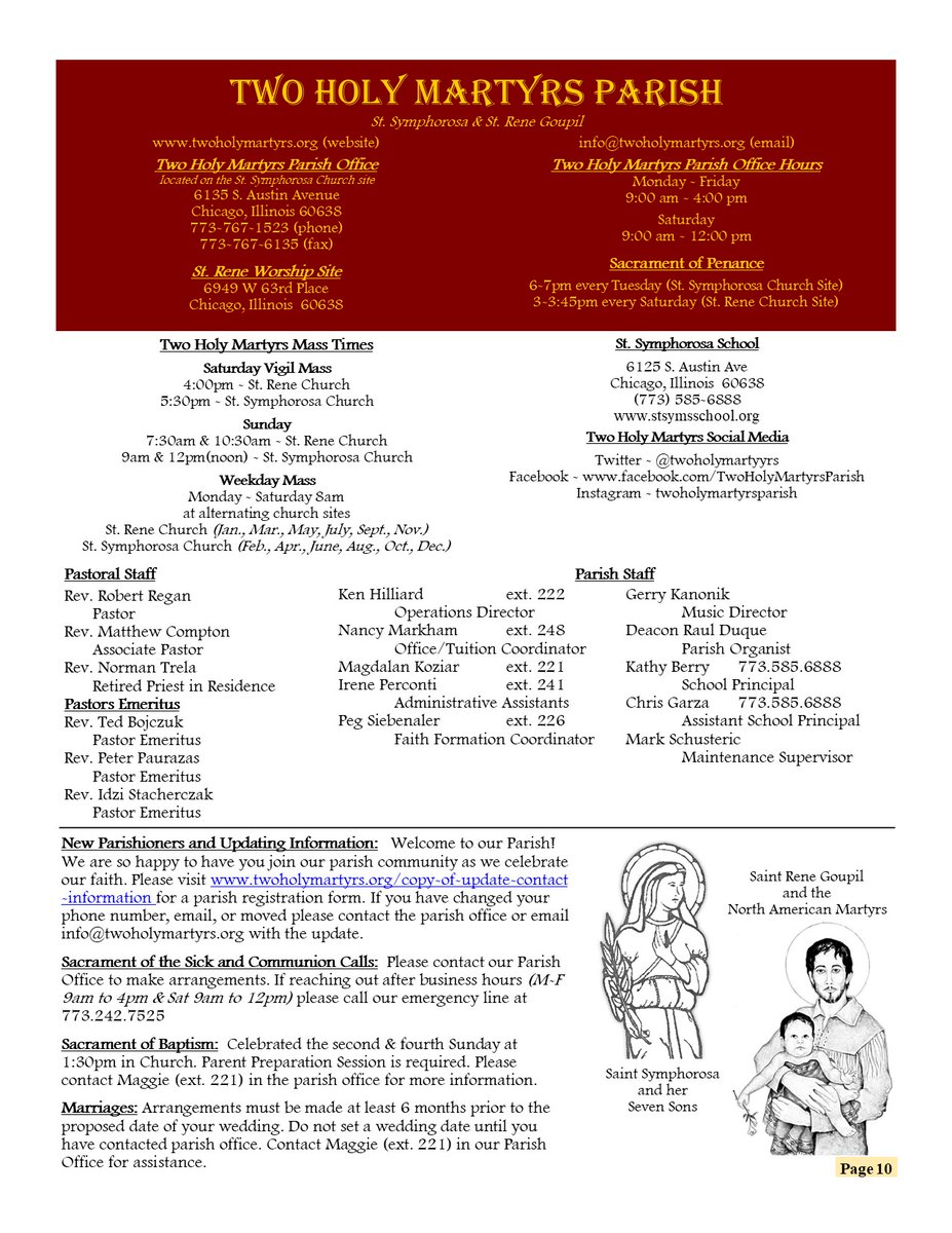 twoholymartyrs's tweet photo. Help wanted, summer jobs, bingo, School &amp; RE news &amp; more in this weeks bulletin! Don't forget that our bulletin can be viewed on our website, Facebook, Twitter, Instagram &amp; in print at both worship sites. Take a look &amp; join us! (part 3) #churchbulletin #thm #joinus https://t.co/FTn5FeRvQe