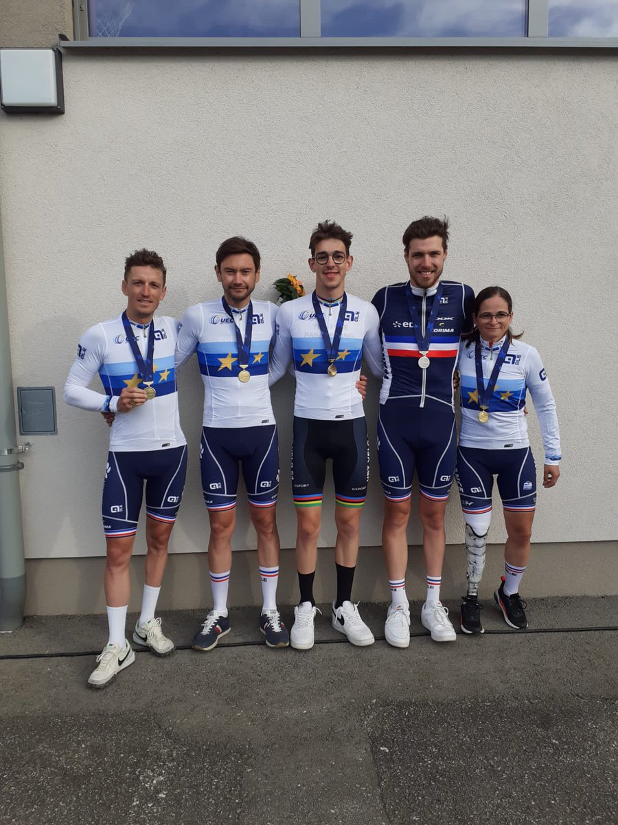 FFHandisport's tweet photo. CHAMPIONNATS D’EUROPE 🚴 
23 MÉDAILLES 🇫🇷 
Le cyclisme handisport français confirme son bon état de forme, huit mois après les excellents résultats des Jeux Paralympiques de Tokyo. Le collectif #BleuHandisport revient d’Autriche avec 23 médailles dont 11 titres européens ⚡️⚡️ https://t.co/pN8HlsOg0O