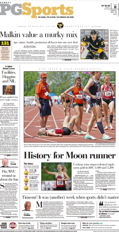 BREAL412's tweet photo. High school track and field fan? Pick up a copy of the Post-Gazette today for coverage of the PIAA championships. Stories, lists of medalists, and some cool photos (and even more on the web).
Mia makes history: https://t.co/jiDAmAvIeO
Aiken a quick study: https://t.co/rvwRfcUb5P https://t.co/cufr9ogAZ5