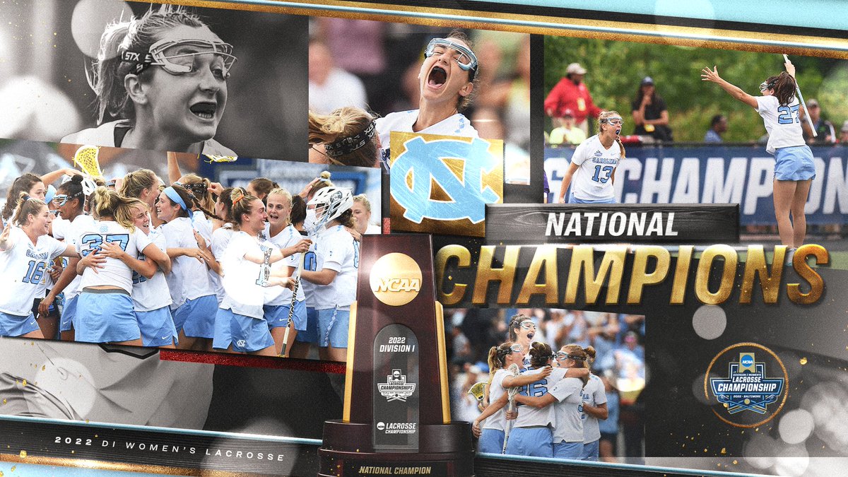 NCAALAX's tweet photo. 🏆 NATIONAL CHAMPIONS 🏆

(1) @uncwlax completes its perfect season and defeats (3) Boston College, 12-11, in an in an incredible National Championship game battle. 

#NCAAWLAX https://t.co/TJYslwkev6