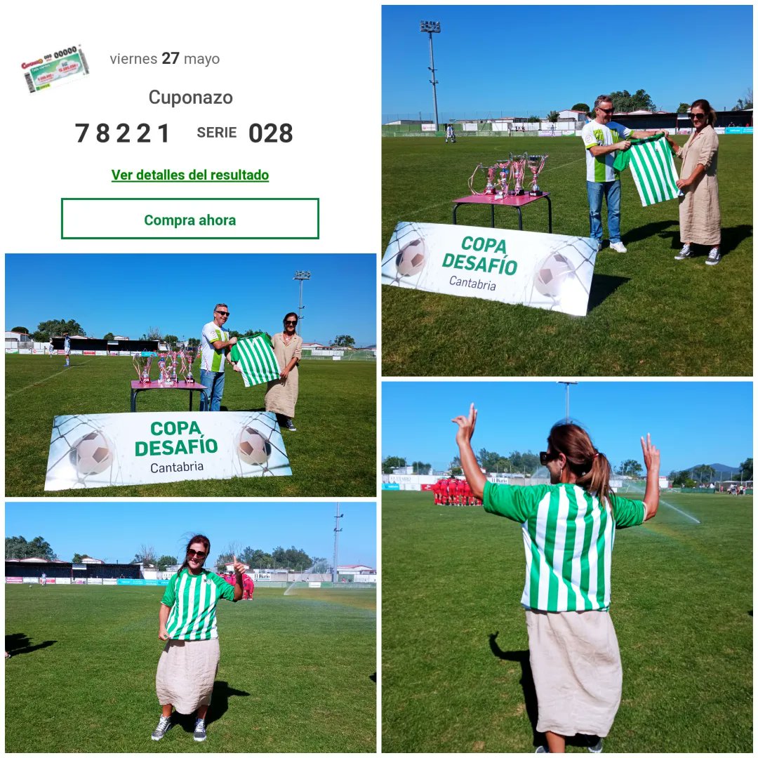 El viernes se realizó el sorteo de la camiseta de JOAQUÍN DEL BETIS con el sorteo de la ONCE y el número premiado fue el 221. 
La afortunada fue LUCÍA EDILLA.
Felicidades Lucia!!!🎉💚😉
Enhorabuena y gracias a todos por la participación!!

SIEMPRE S.D.NOJA!!!⚽💪💚