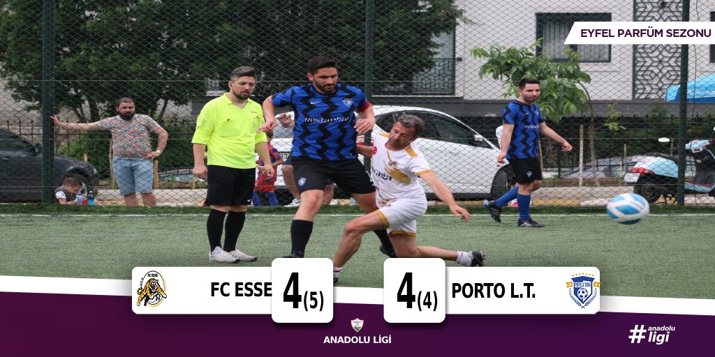 Anadolu Ligi Eyfel Parfüm Sezonu 1. Lig

📅Play-Off 1. Tur

⚽️ <a href="/fc_esse/">Fc Esse</a> 4(5) - 4(4) <a href="/portolaturka/">FC Porto La Turka</a> 

🏅 Ufuk Karakurt