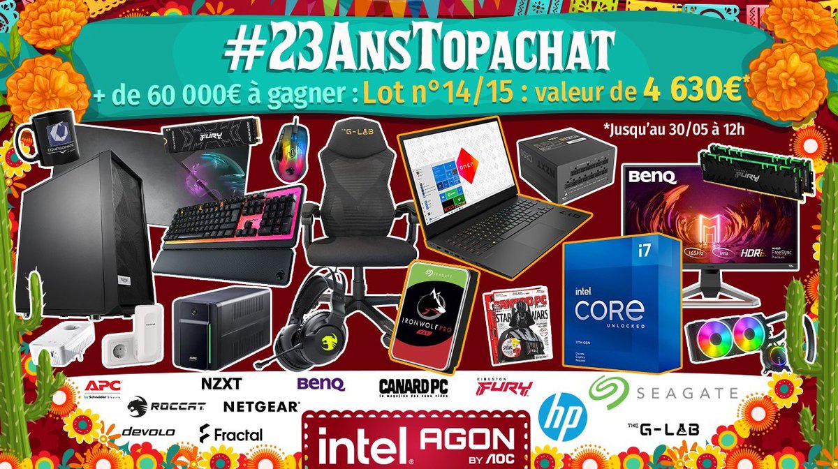 <a href="/IntelFrance/">Intel France</a> <a href="/Seagate/">Seagate</a> <a href="/OMENbyHP_fr/">OMEN FR</a> 🎁 #23AnsTopAchat 
WOW ! Ce sont les toutes dernières minutes pour participer au #Lot14 !

FONCE #RT CE TWEET 👇
x.com/TopAchat/statu…