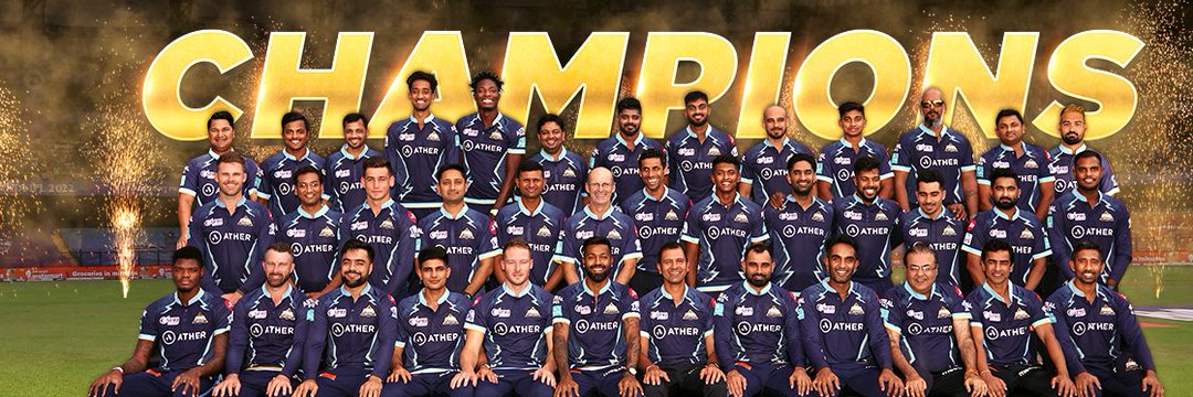 raysinghtak's tweet photo. #IPL2022 #IPLFinal #GTvRR #GujaratTitans 

💥 GUJARAT TITANS ARE THE NEW @IPL CHAMPIONS 💥

MAIDEN TITLE IN DEBUT SEASON🏆 

@hardikpandya7 and co. beat #RajasthanRoyals by 7 wickets in #IPLFinal in Ahmedabad https://t.co/BYDvS0H4R9