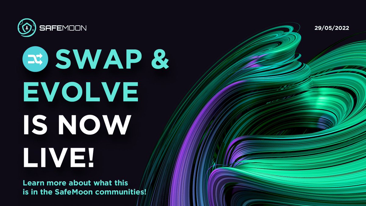 Swap &amp; Evolve has now gone LIVE! 🔀🏁🙌

If you'd like to understand more about this feature there will be educational material in the next few days! 📗

In the meantime, you're welcome to dive into the #SAFEMOON communities &amp; get curious! 🔎

Happy Sunday!

#cryptocurrency #BSC