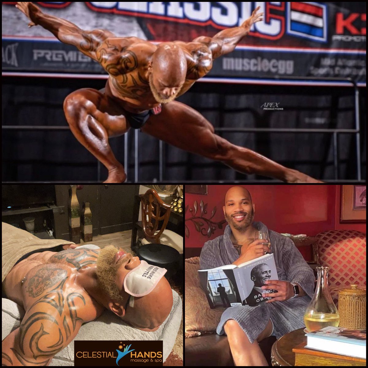 mycelestialspa's tweet image. We are so PROUD of our Member / Client, Marcus Saulsberry for 
taking home not ONE, but TWO, 
1st Place Wins in the IFBB, Professional League, NPC ⭐️ Palmetto ⭐️Classic…

#npc #npcpro #atlmassage #atlanta  #massageatl #celebritytherapist