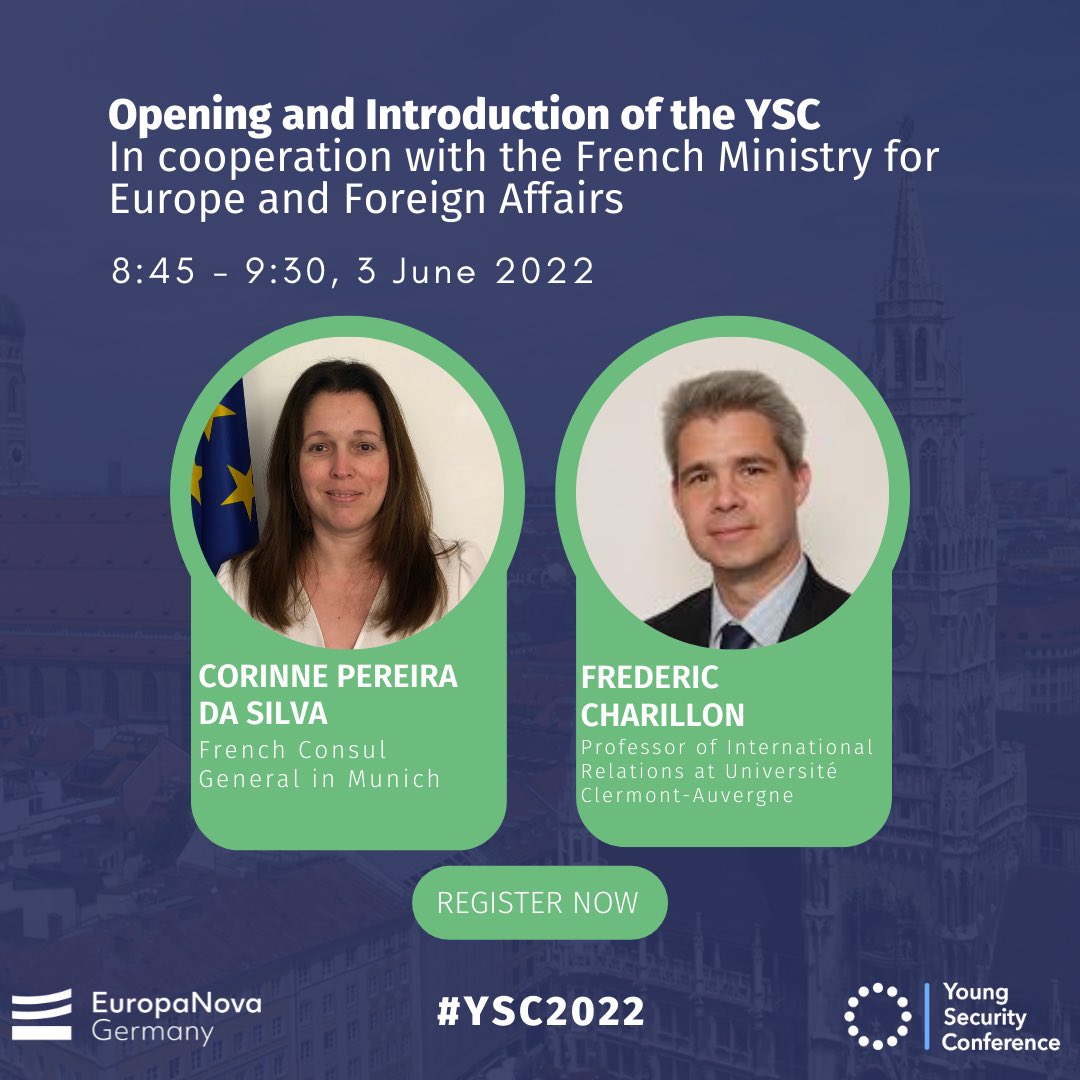 🔈Join us 8:45 - 9:30, 3rd June for the 3rd edition of the Young Security Conference! 

🇫🇷 We are excited to be starting the #YSC22 in collaboration with the @francediplo. 

➡️ Register now via the @FNFreiheit: lnkd.in/daN5_gjf