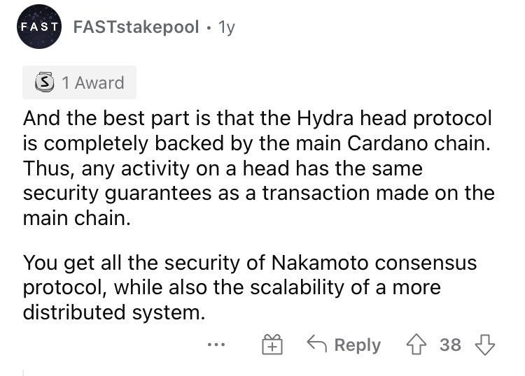 TheLINKApe's tweet photo. #cardano will have it’s L2 solution integrated directly into its L1 ecosystem. Hyrda won’t have a $HYDRA token. The success of one won’t cannibalise the investment inflows of the other. The L2 will be executed by $ADA stake pools, radically decentralising and securing it.🏆 https://t.co/CAwwwslRT6
