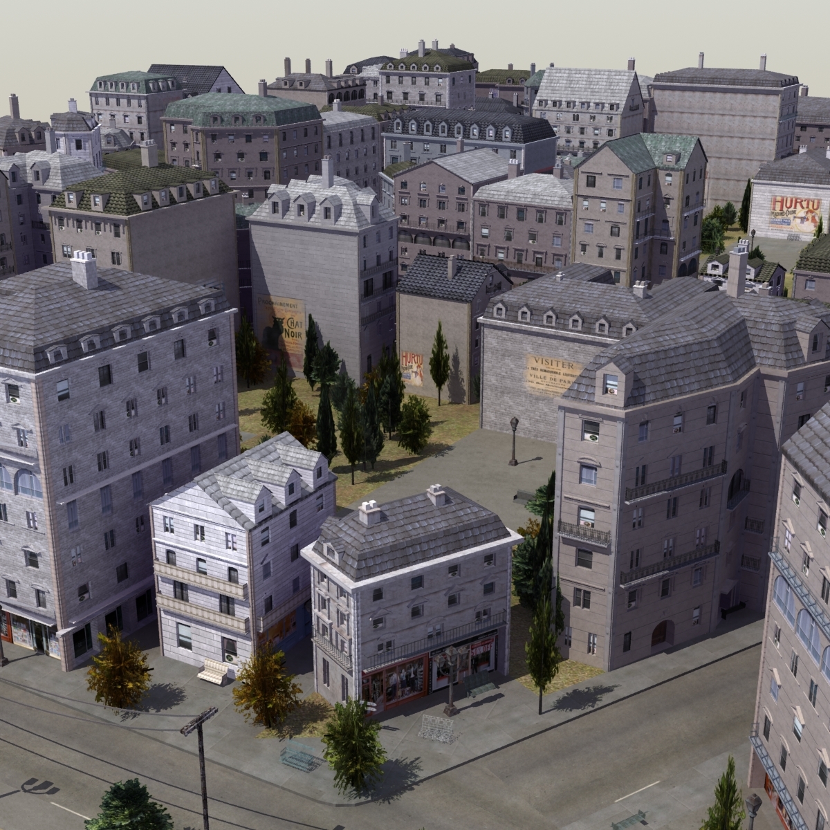 ES3D_Studios's tweet photo. French style city, each building mesh unique. Set uses 98 power of two textures. The scripts used to generate this model can be applied to any street arrangement.
https://t.co/6EmNnxwZ9b
#Turbosquid #3dcity #indiegame #gamedev #procedural3d #proceduralcity https://t.co/UjsG06yPkp