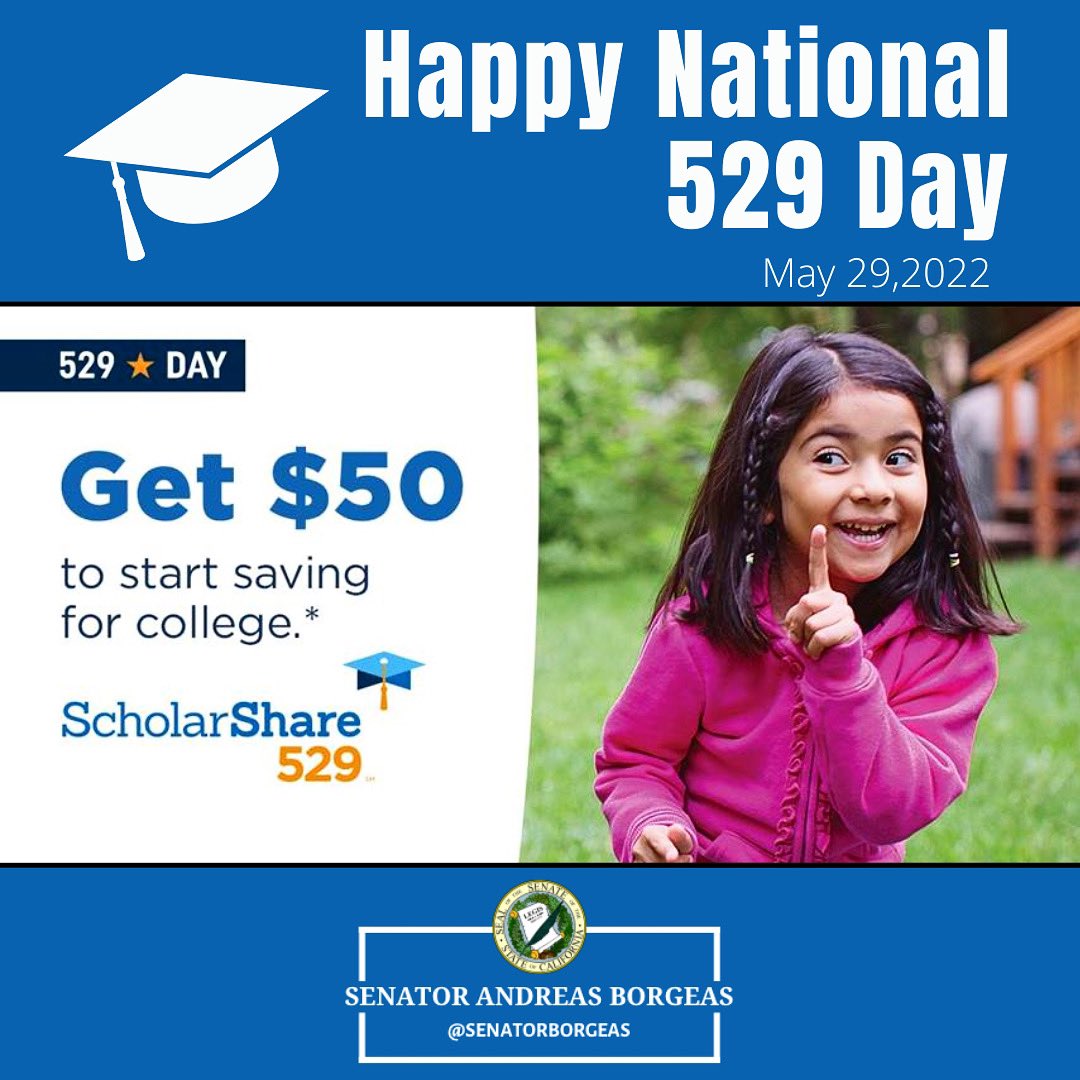 Today is #National529Day! Today is observed as a day to encourage parents to save for their child’s higher education by contributing to a 529 plan. To learn more about opening a 529 account you can visit scholarshare529.com