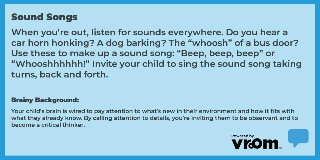 5b45kids's tweet photo. ๐ผ All sounds can be a song.
Use this @joinvroom tip next time you're outside. You'll be teaching them to be observant and a critical thinker. #5b45 #Talk https://t.co/1eXyQSD005