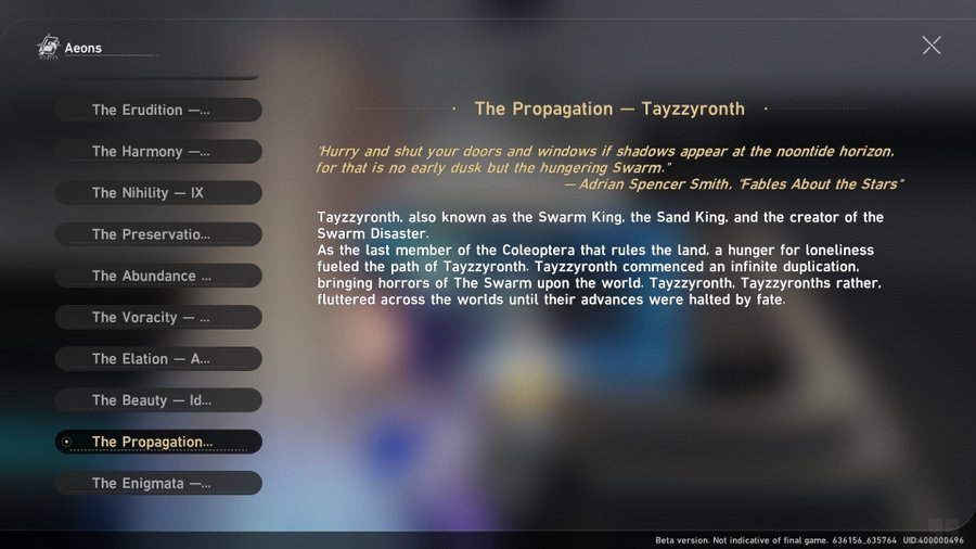 DailyAeonss's tweet photo. About Tayzzyronth!

It's the one a few aeons that weren't mentioned completely in the wiki, as well as in the announcement . https://t.co/GirLxgk3bv