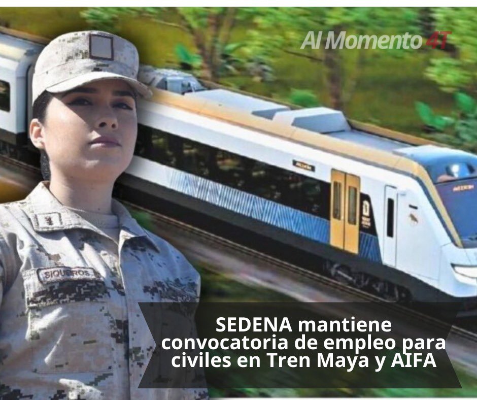 🔴 La @SEDENAmx continúa con el reclutamiento de personal para incorporarse al Grupo Aeroportuario, Ferroviario y de Servicios Auxiliares Olmeca-Maya-Mexica.
Los interesados pueden comunicarse por:
👉🏼 55-2122-1310 Ext. 6150
👉🏼 55-1553-4333
👉🏼 Correo gafsaomm@sedena.gob.mx