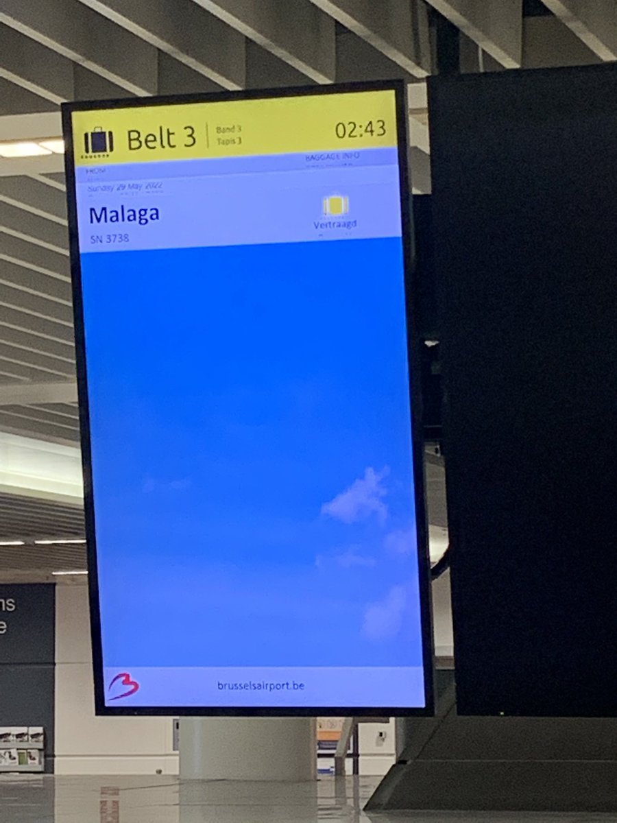 De continuïteit van Brussels airlines.. vlucht 2h vertraagd, al 30min aan het wachten op bagage… Top ervaring #brusselsairlines