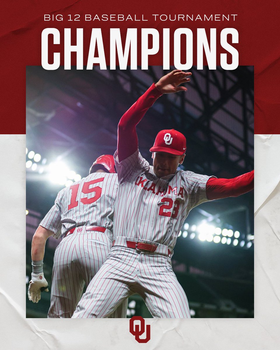BOOMER SOONER‼️

<a href="/OU_Baseball/">Oklahoma Baseball</a> beats Texas 8-1 to take the Big 12 title 🏆