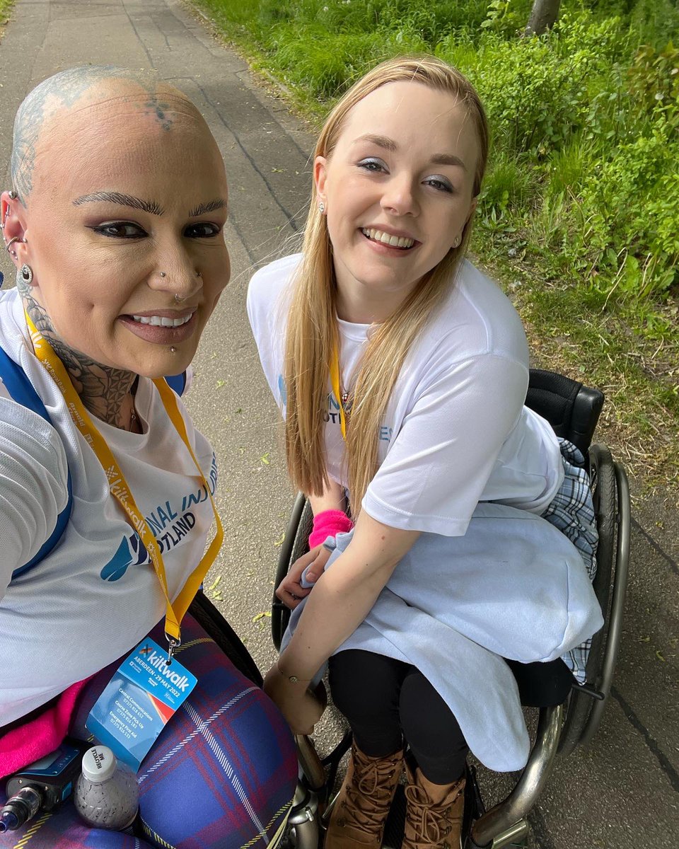 MicheMoffatt's tweet photo. @thekiltwalk @ArnoldClark KILTWALK ABERDEEN TODAY for #SpinalInjuriesscotland - amazing work by all who organised, and well done to all! We had so much fun doing the kiltROLL #ACKiltselfie #wheelchair https://t.co/8dPR1K1WUt