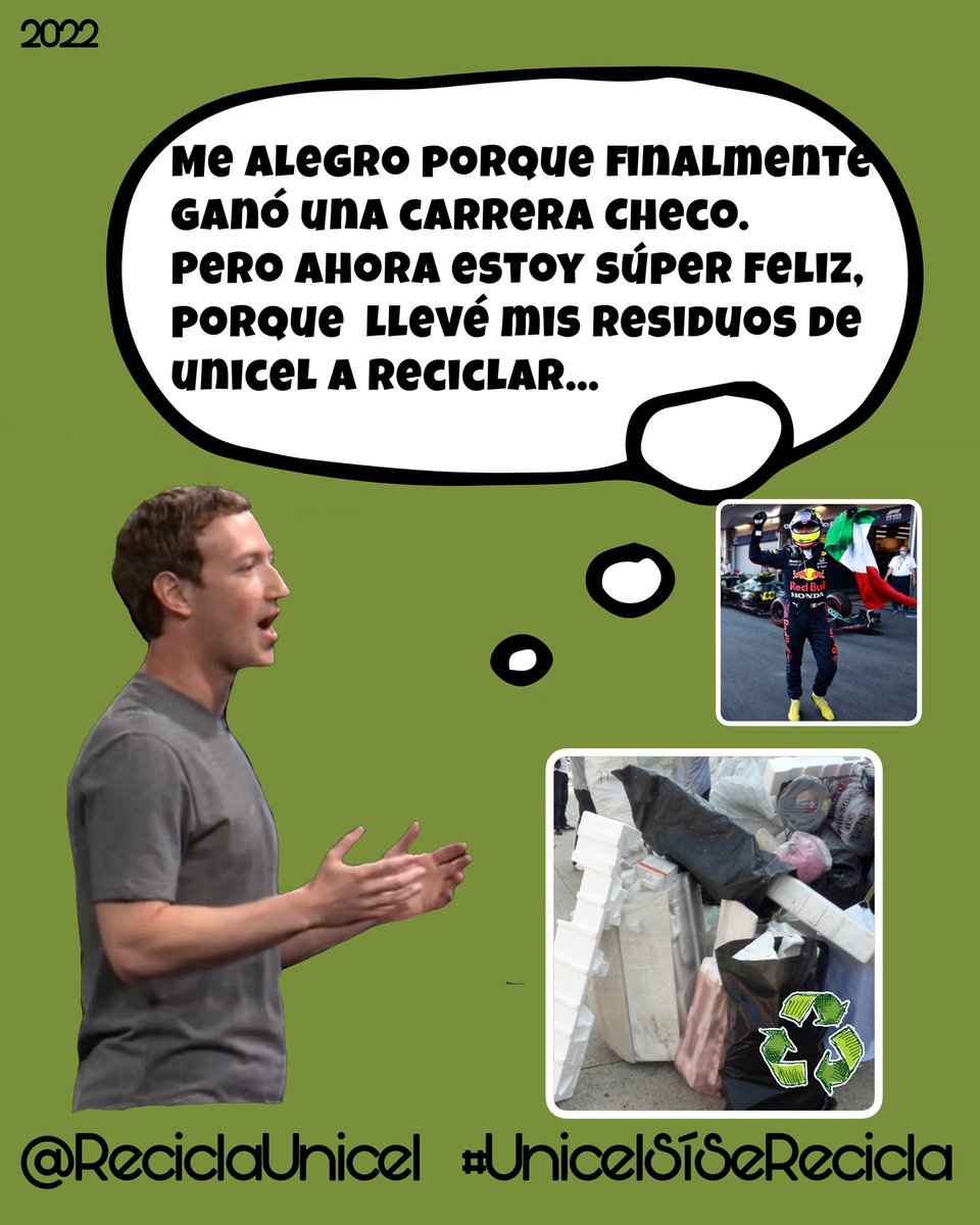 reciclaunicel's tweet photo. Todos estamos contentos por el #triunfo de #ChecoPerez en #F1.
Aunque muchos otros nos entusiasma más el poder #reciclar nuestros #residuos de #Unicel.
#Gracias por #seguirnos y compartir este #proceso.
#EPS #unicelsíserecicla #yosireciclo 
#reciclaje #feliz #checo #checochingon https://t.co/EI2Occ7e1F