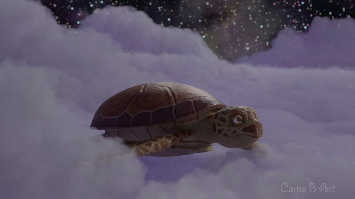 camobart's tweet photo. Tartaruga do céu Cósmico

 #3d #3dart #digitalart #animation #stylized  #Blender #moody #space #turtle #clouds #cosmic #sky
#3dmodling #texturing #lighting #volumetrics #render https://t.co/C03rka4pld