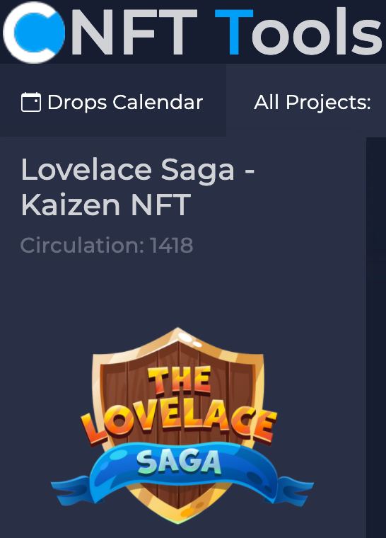Great news everyone! Kaizen NFTs are now listed on cnft.tools 🥳 Search for available NFTs using 'The Lovelace Saga'. Filter by different traits to find your favorites 🚀