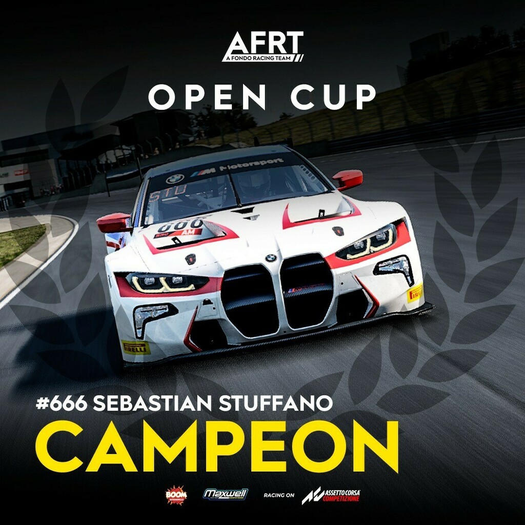 afrt_simracing's tweet photo. Presentamos el nuevo campeón de este nuevo campeonato.
Sebastían Stuffano se consagra campeón luego de una temporada con mucha disputa entre varios pilotos.
¡Felicitaciones!
#afrt #sprintcup #opencup #simracing #racing #esports #simulation #acc #asse… https://t.co/MejjcENe5E https://t.co/Si5E5bZQ9k