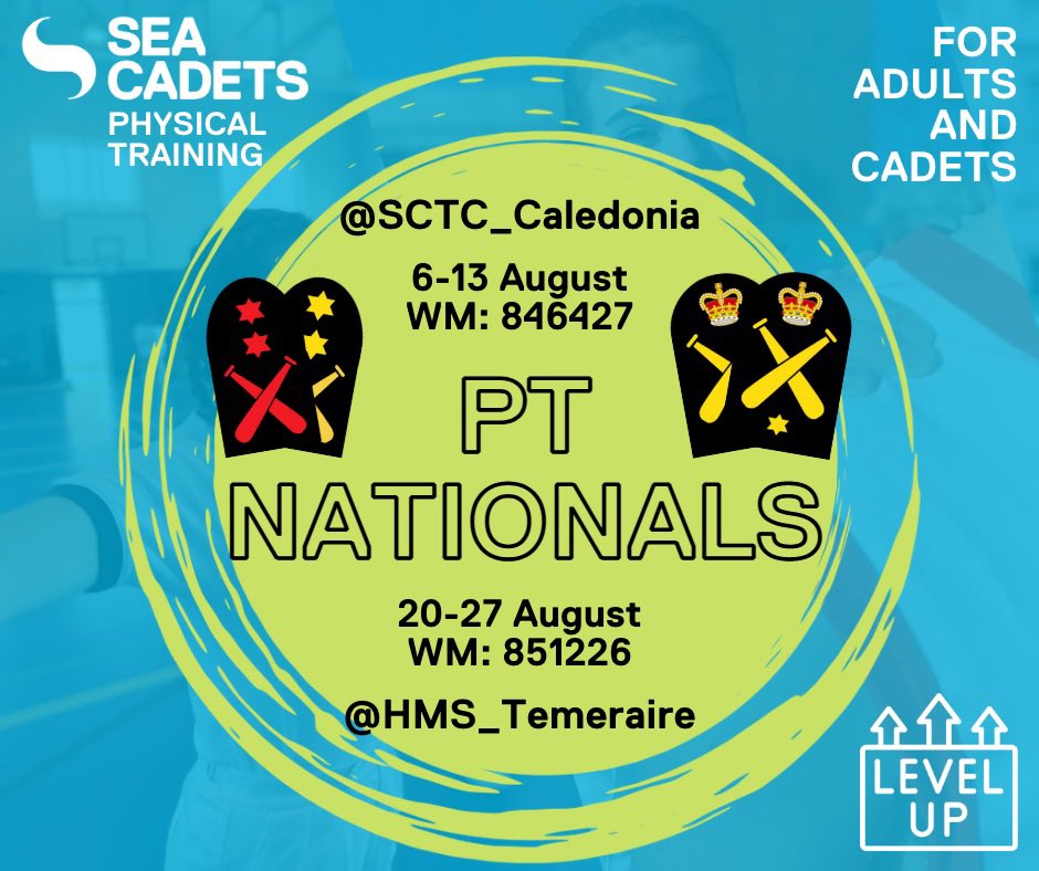 Are you ready for the challenge?

Our Sea Cadets Physical Training Qualifying Courses 'PT NATIONALS' are 🚨NOW OPEN!🚨

BOOK NOW TO SECURE YOUR PLACE! - Express your interest through the Sea Cadets Portal activities.sea-cadets.org/specialisation… 

#EnergyEnthusiasmExercise