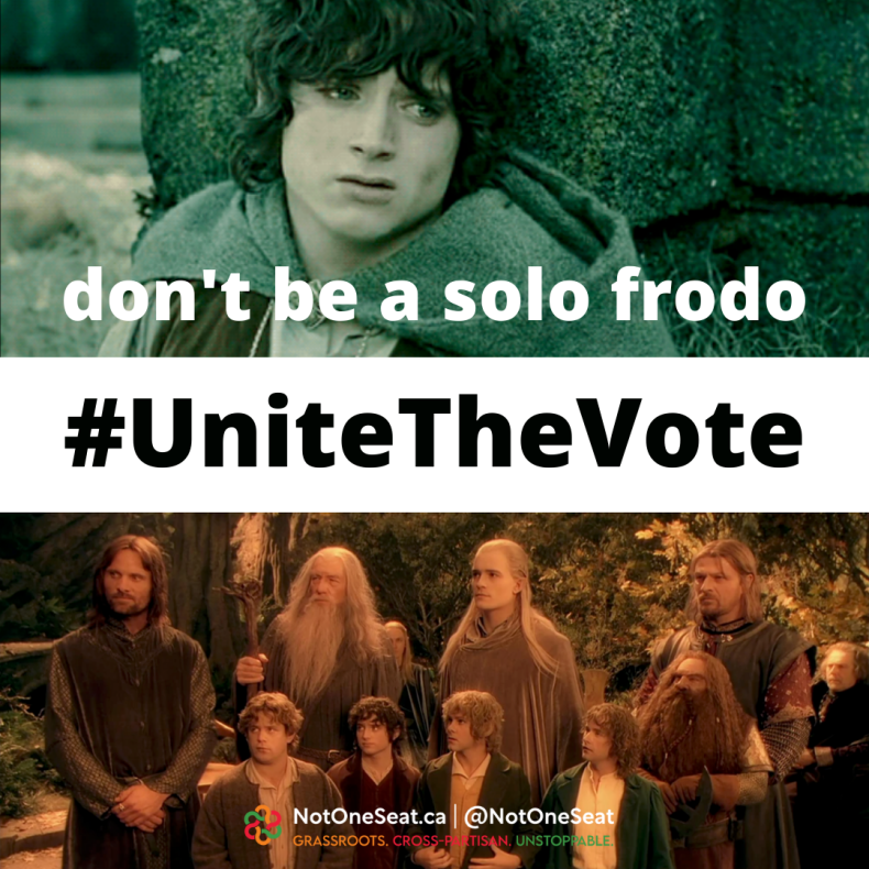 notoneseat's tweet photo. Alone, progressive voters don’t stand a chance against the Dark Lord Sauron — er, Doug Ford. But together, NDP, Liberal, Green and independent voters vastly outnumber Ford’s supporters.

So let’s do this. #UniteTheVote. Today:
https://t.co/eZAc4NWhou https://t.co/FgMgEfAB5f