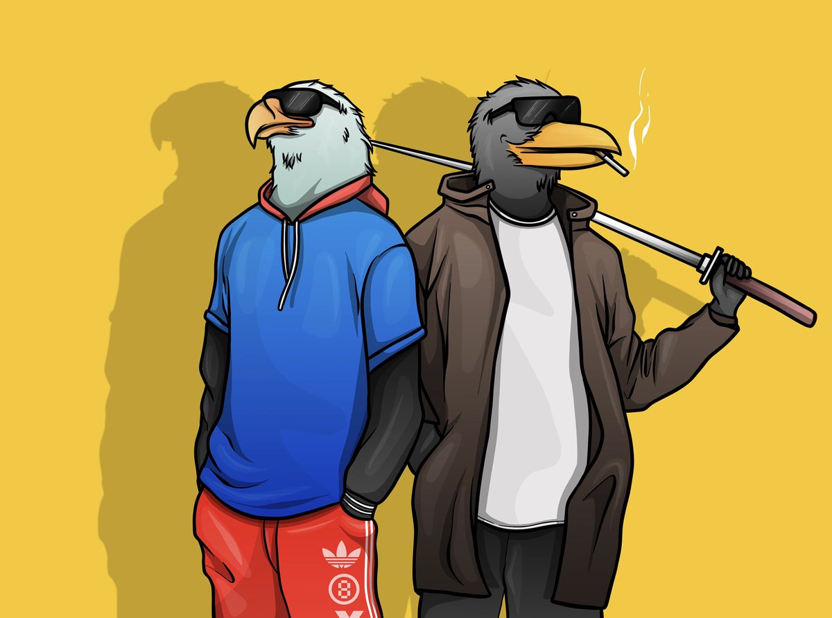 Illustration I did for <a href="/thugbirdz/">thugbirdz ¬¬</a> 🐦 👓 

#cawcaw #solana #nft #art