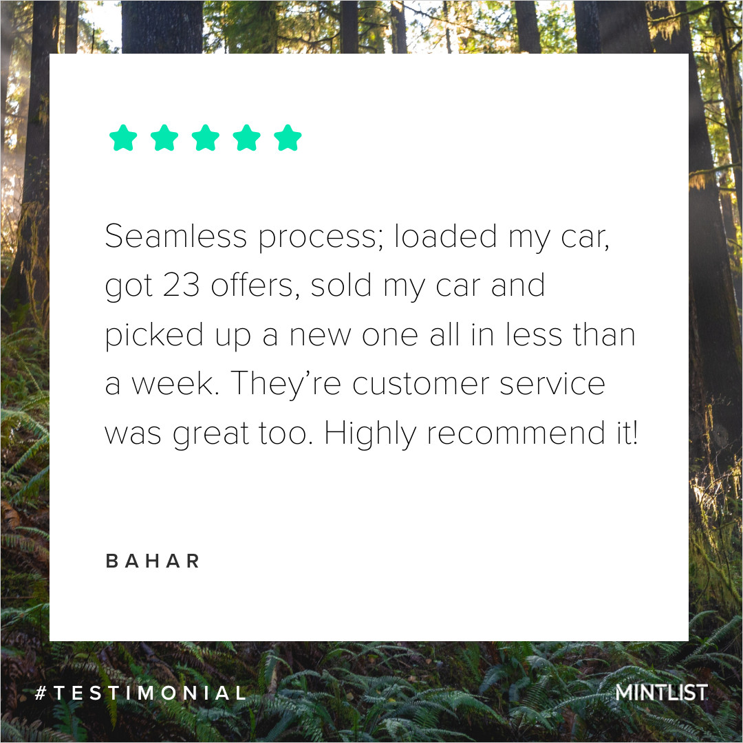 Thank you Bahar for sharing your experience with us.

#testimonial #MintList #carsales #startup #Vancouver